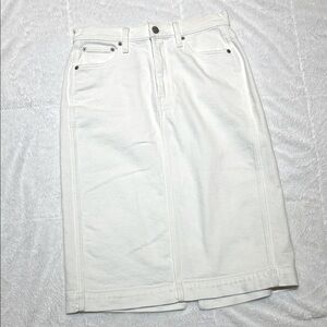 J Crew White Midi Skirt